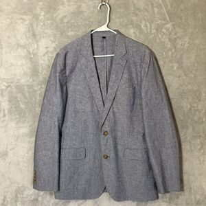 NWT J. Crew Ludlow Blazer Men 40R Gray Unstructured Linen Blend Somelos 2 Button